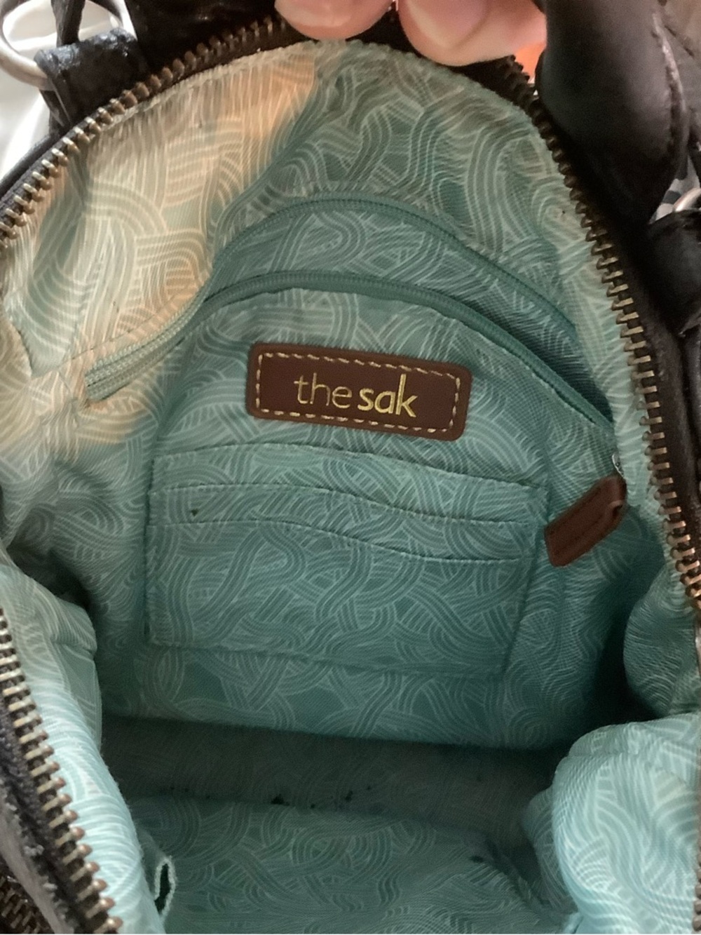The Sak Black Leather Convertible Backpack Purse with Braided Trim - Picture 7 of 12